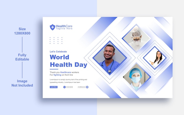 Vector world health day banner design  template or world health day horizontal banner template