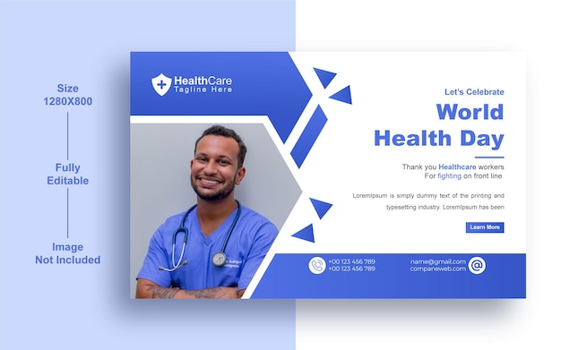 world health day banner design  template or World health day horizontal banner template