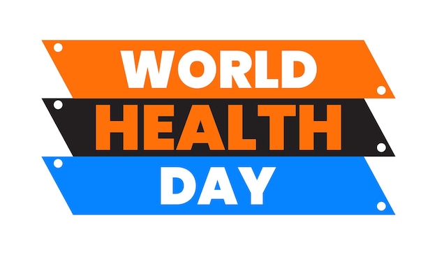 World Health Day banner with stethoscope and world map Vector illustration