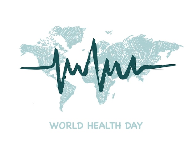 Всемирный день здоровья на синем фоне