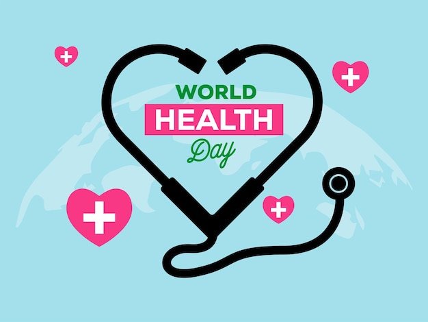 world health day celebration illustration template