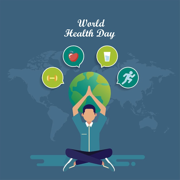 Иллюстрация празднования всемирного дня здоровья