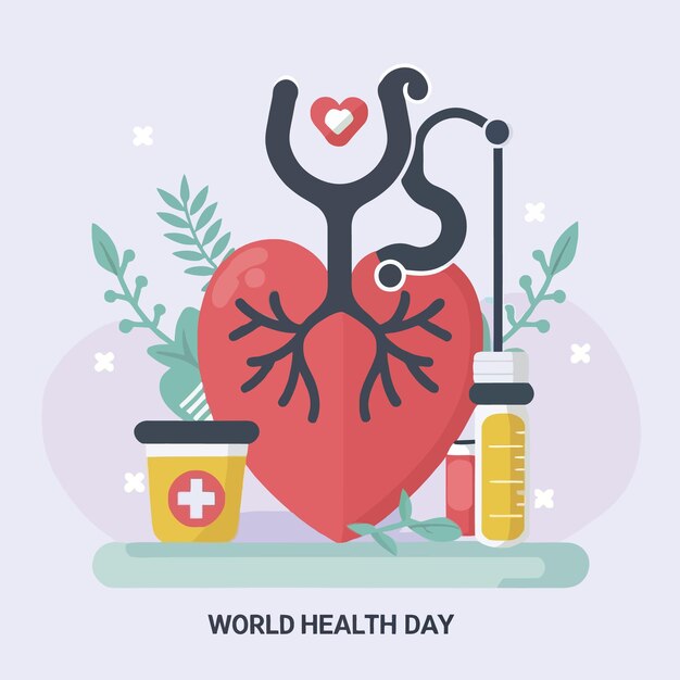 World health day in flat design