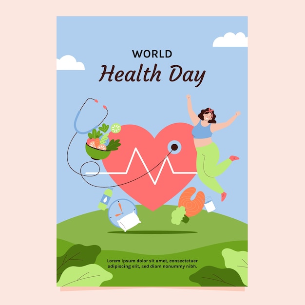 World health day hand drawn poster