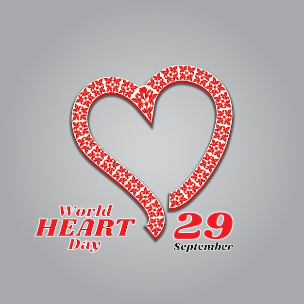 World health day illustration with heart and text with pulse red heart hug