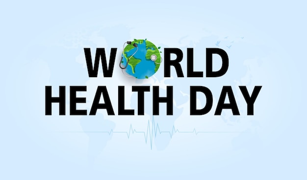 Вектор Всемирный день здоровья - это глобальный день осведомленности о здоровье, отмечаемый каждый год 7 апреля.