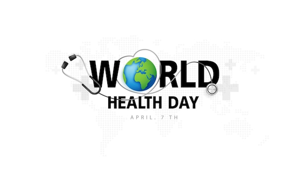 ベクトル 世界保健デー (world health day) は毎年4月7日に祝われる世界的な保健意識の日です医療医療科学とアイコンデジタルテクノロジー世界コンセプト現代ビジネスベクトルデザイン