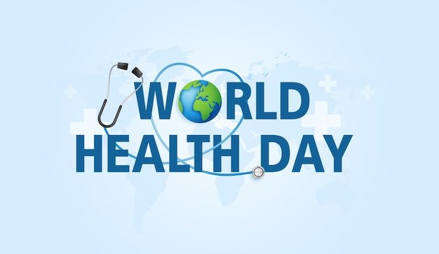 世界保健デー (world health day) は毎年4月7日に祝われる世界的な保健意識の日です医療医療科学とアイコンデジタルテクノロジー世界コンセプト現代ビジネスベクトルデザイン