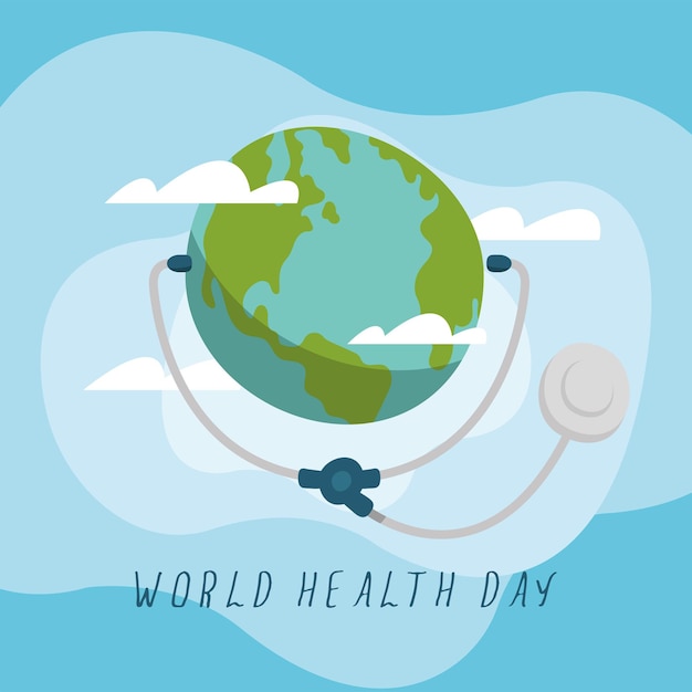 Vector world health day lettering