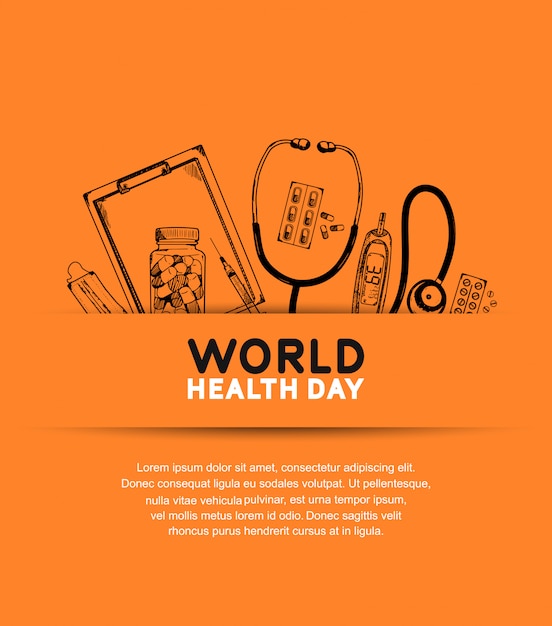 医療機器と世界保健デーのポスター