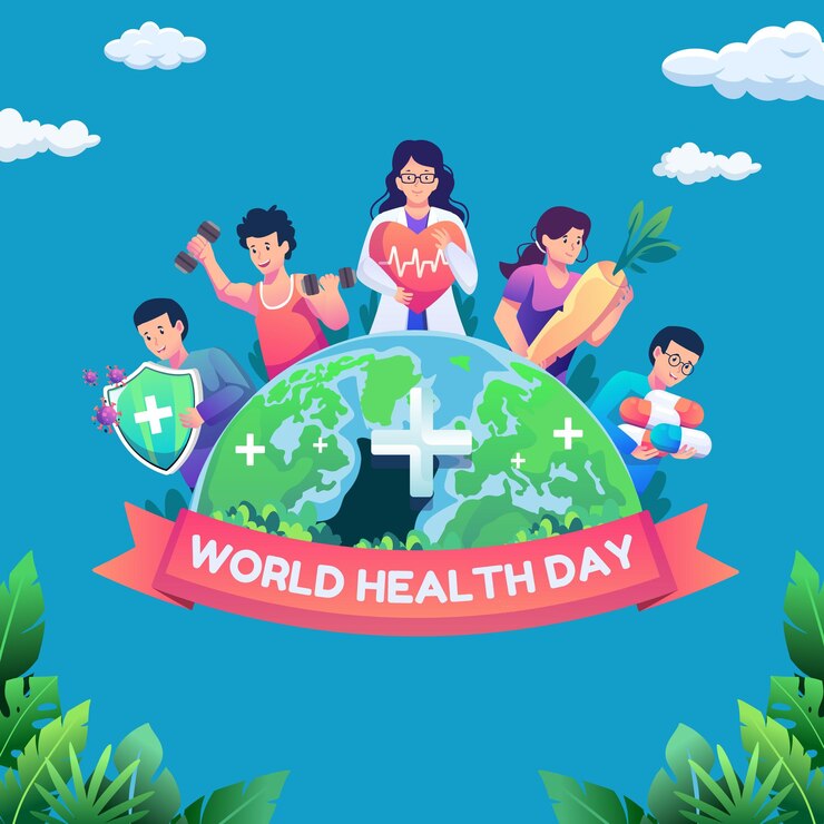 Vector 世界保健日 世界中の健康と健康を促進する