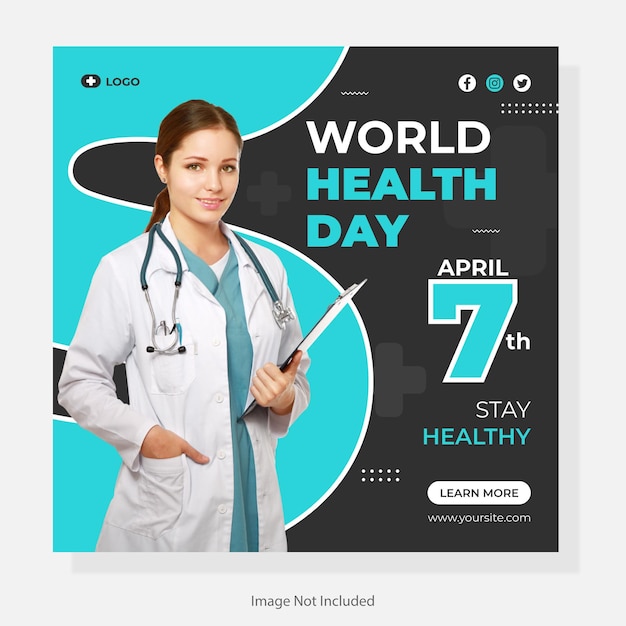 World health day social media post banner