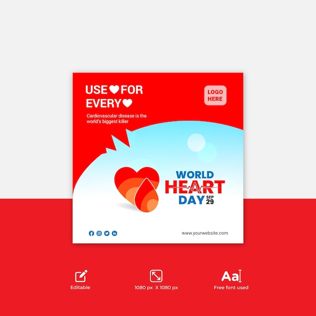 세계 보건의 날 소셜 미디어 게시물
