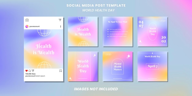 Vector world health day social media template