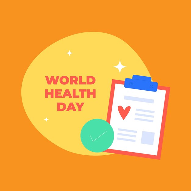 Vector world health day sticker and background poster design