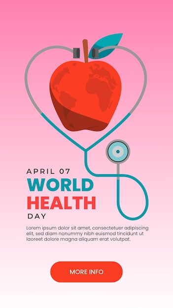 Vector world health day sticker and background poster design