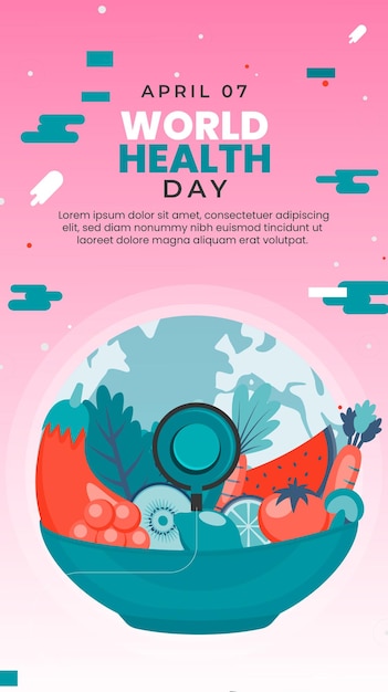 Vector world health day sticker and background poster design