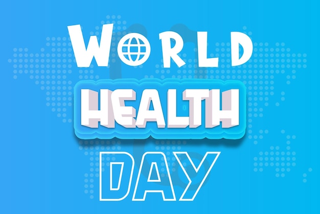 Vector world health day text