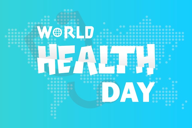 Vector world health day text