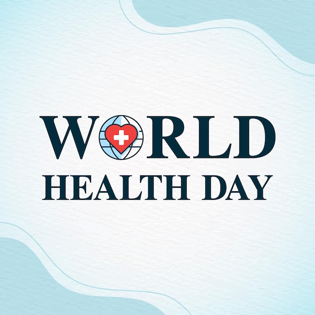 Vector world health day typography logo with licuid abstract background