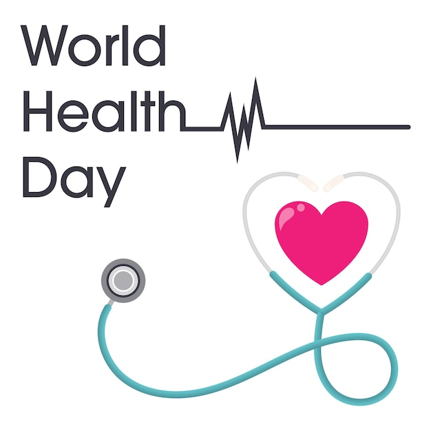 World health day vector illustration graphic with stethoscope