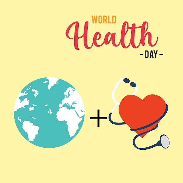 World health day vector template design illustration