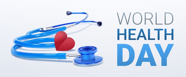 world health day with heart and stethoscope 