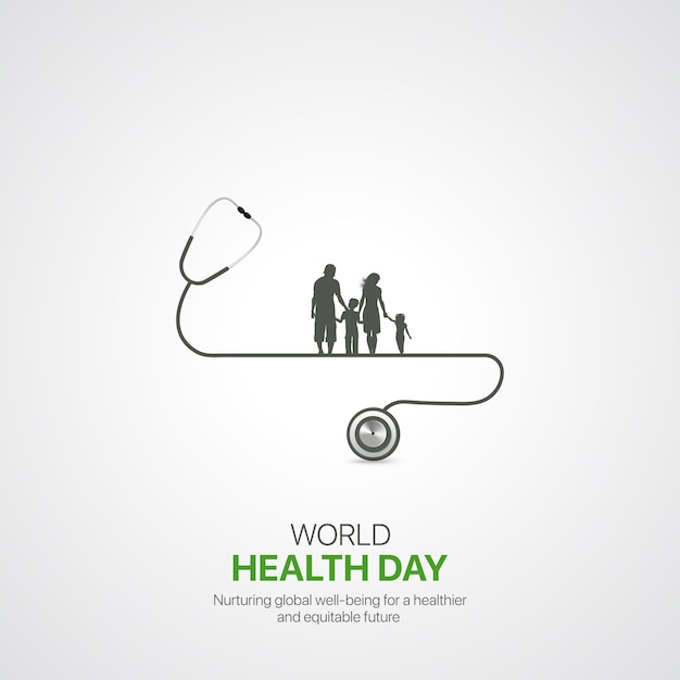 world health day world health day creative ads design April 7 social media poster vector 3D illustration