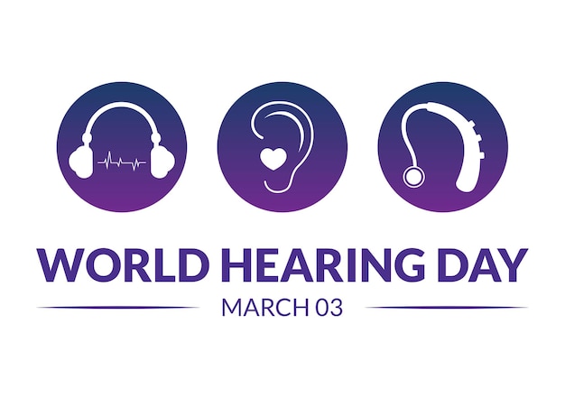 World Hearing Day Illustration to Raise Awareness on How to Prevent Deafness for Landing Page