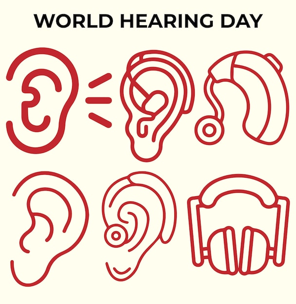 Vector world hearing day vector elements