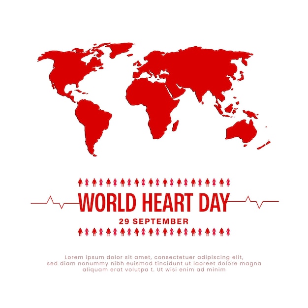World Heart Day 29th september Banner or poster Design