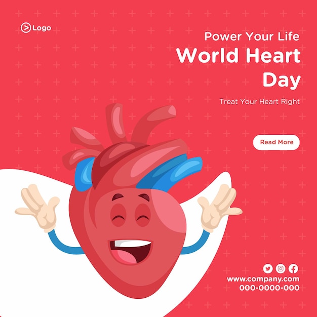 World Heart Day banner design template