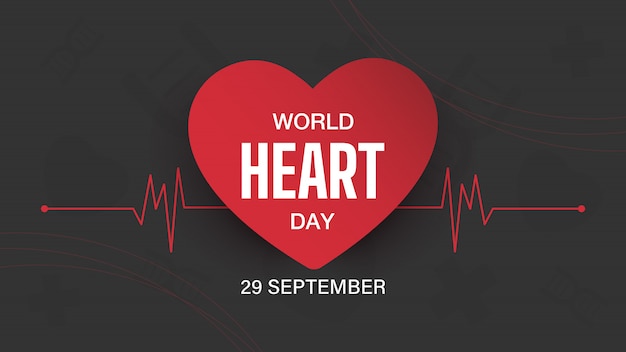 Banner di giornata mondiale del cuore desing.