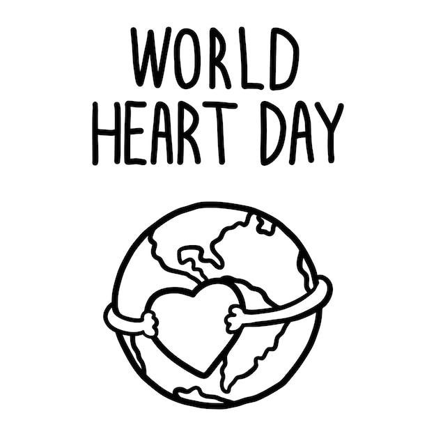 World heart day concept background hand drawn illustration of world heart day vector concept background for web design