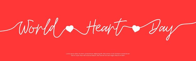 World heart day horizontal banner design