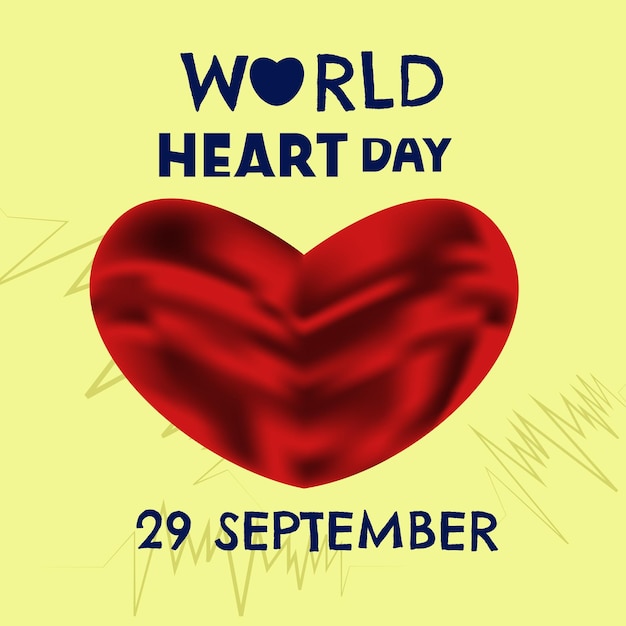 World Heart Day illustration post template heart and earth illustration vector