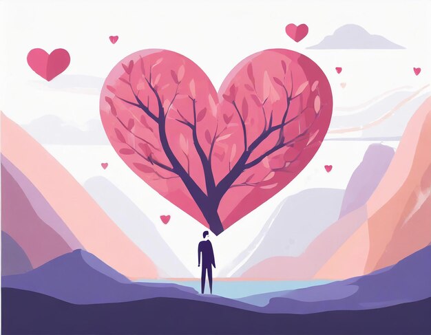 Vector world heart day illustration