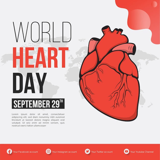 World Heart Day Instagram Post design wereldgezondheidsdag