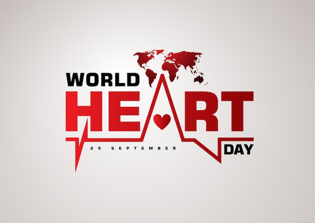 World Heart Day Logo Design With World Map