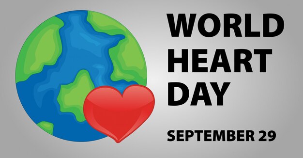 Vector world heart day poster design