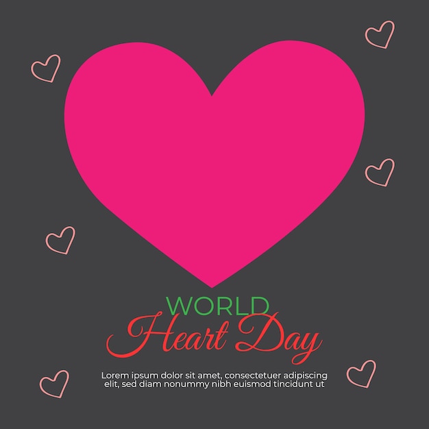 인스타그램 포스트 피드에 대한 세계 심장 날 소셜 미디어 템플릿