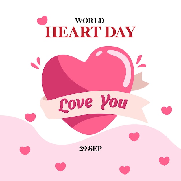 World Heart Day Social Media Template and Valentine039s Day Elements