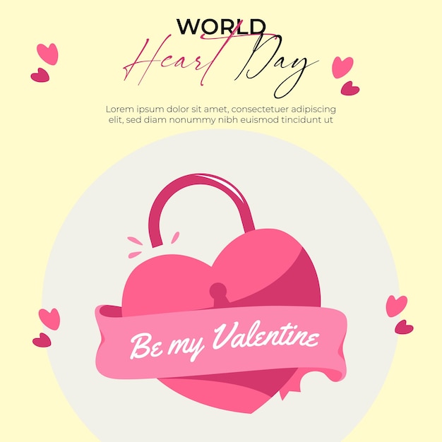 World Heart Day Social Media Template and Valentine039s Day Elements