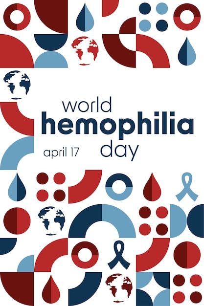 세계 혈우병의 날 (World Hemophilia Day) - 4월 17일 - 휴일 개념: 텍스트 문구와 함께 배경 배너 카드 포스터에 대한 템플릿, 터 EPS10 일러스트레이션