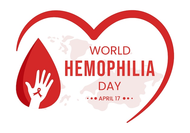 World Hemophilia Day Illustration with Red Bleeding Blood for Landing Page in Hand Drawn Templates