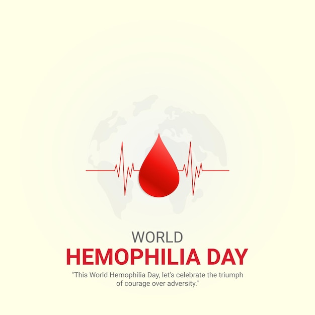 Всемирный день гемофилии 17 апреля - 17 апреля - Социальные сети - Плакат - Вектор - 3D иллюстрация