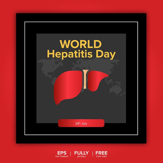 World hepatitis day banner design template