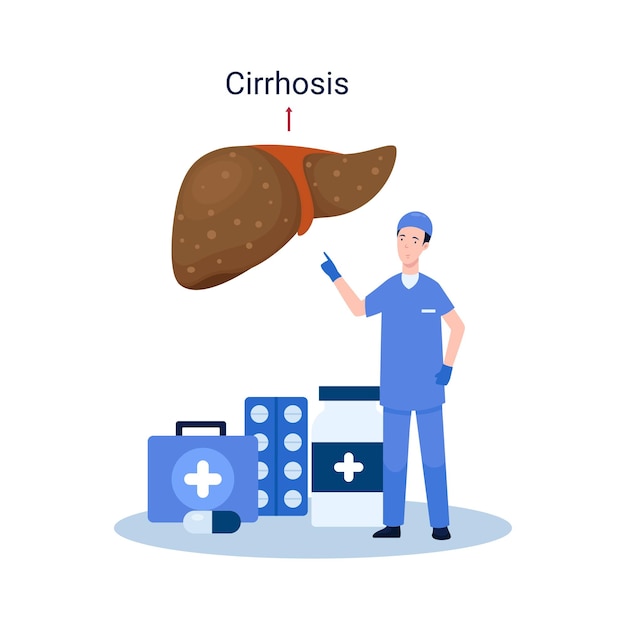 World Hepatitis Day, illustration liver cirrhosis