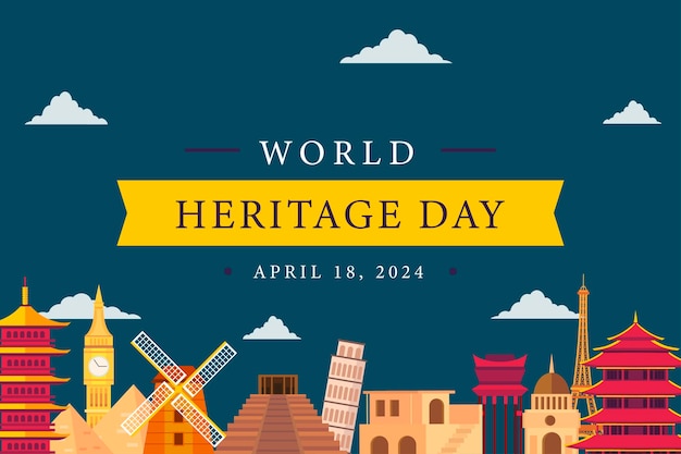 Vector world heritage day