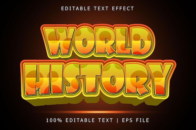 World History Editable Text Effect 3 Dimension Emboss Modern Style